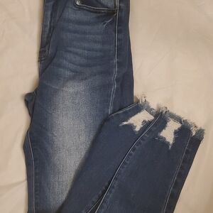 KanCan Dark Blue Distressed Skinny Jeans Sz 26"